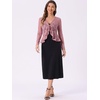 image:imageAllegra K Lace Shrug for Womens Tie Front Ruffle Formal Evening BoleroDark Pink