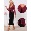 image:imageAllegra K Lace Shrug for Womens Tie Front Ruffle Formal Evening BoleroDark Red