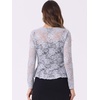 image:imageAllegra K Lace Shrug for Womens Tie Front Ruffle Formal Evening BoleroDusty Grey