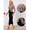 image:imageAllegra K Lace Shrug for Womens Tie Front Ruffle Formal Evening BoleroGrey Pink