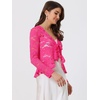 image:imageAllegra K Lace Shrug for Womens Tie Front Ruffle Formal Evening BoleroHot Pink