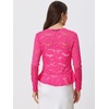 image:imageAllegra K Lace Shrug for Womens Tie Front Ruffle Formal Evening BoleroHot Pink