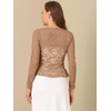 image:imageAllegra K Lace Shrug for Womens Tie Front Ruffle Formal Evening BoleroKhaki