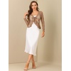 image:imageAllegra K Lace Shrug for Womens Tie Front Ruffle Formal Evening BoleroKhaki