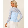 image:imageAllegra K Lace Shrug for Womens Tie Front Ruffle Formal Evening BoleroLight Blue