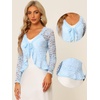 image:imageAllegra K Lace Shrug for Womens Tie Front Ruffle Formal Evening BoleroLight Blue