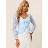 image:imageAllegra K Lace Shrug for Womens Tie Front Ruffle Formal Evening BoleroLight Blue