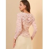 image:imageAllegra K Lace Shrug for Womens Tie Front Ruffle Formal Evening BoleroPink