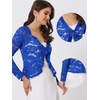 image:imageAllegra K Lace Shrug for Womens Tie Front Ruffle Formal Evening BoleroRoyal Blue