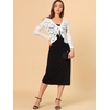 image:imageAllegra K Lace Shrug for Womens Tie Front Ruffle Formal Evening BoleroWhite
