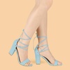 image:imageAllegra K Women Chunky Strappy Lace Up Heels Open Toe SandalSky Blue