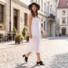 image:imageAllegra K Women Faux Leather Square Toe Slip on Chunky Heel Slides SandalsBlack