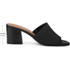 image:imageAllegra K Women Faux Leather Square Toe Slip on Chunky Heel Slides SandalsBlack