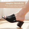 image:imageAllegra K Women Faux Leather Square Toe Slip on Chunky Heel Slides SandalsBlack2