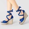 image:imageAllegra K Women Faux Suede Lace Up Espadrilles Platform Wedges SandalsDeep Blue