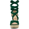 image:imageAllegra K Women Faux Suede Lace Up Espadrilles Platform Wedges SandalsGreen