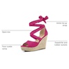 image:imageAllegra K Women Faux Suede Lace Up Espadrilles Platform Wedges SandalsHot Pink