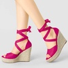 image:imageAllegra K Women Faux Suede Lace Up Espadrilles Platform Wedges SandalsHot Pink
