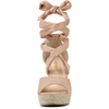 image:imageAllegra K Women Faux Suede Lace Up Espadrilles Platform Wedges SandalsNude