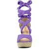 image:imageAllegra K Women Faux Suede Lace Up Espadrilles Platform Wedges SandalsPurple