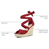 image:imageAllegra K Women Faux Suede Lace Up Espadrilles Platform Wedges SandalsRed