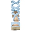 image:imageAllegra K Women Faux Suede Lace Up Espadrilles Platform Wedges SandalsSky Blue