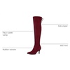 image:imageAllegra K Women Faux Suede Round Toe Chunky Heel Over the Knee High BootsBurgundy