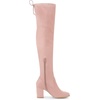 image:imageAllegra K Women Faux Suede Round Toe Chunky Heel Over the Knee High BootsDust Pink