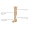 image:imageAllegra K Women Faux Suede Round Toe Chunky Heel Over the Knee High BootsGold