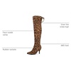 image:imageAllegra K Women Faux Suede Round Toe Chunky Heel Over the Knee High BootsLeopard