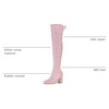 image:imageAllegra K Women Faux Suede Round Toe Chunky Heel Over the Knee High BootsPink