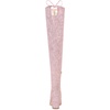 image:imageAllegra K Women Faux Suede Round Toe Chunky Heel Over the Knee High BootsPink