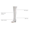 image:imageAllegra K Women Faux Suede Round Toe Chunky Heel Over the Knee High BootsSilver