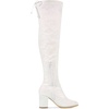 image:imageAllegra K Women Faux Suede Round Toe Chunky Heel Over the Knee High BootsWhite