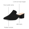 image:imageAllegra K Women Faux Suede Slip on Pointed Toe Chunky Heels Slide MulesBlack