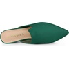 image:imageAllegra K Women Faux Suede Slip on Pointed Toe Chunky Heels Slide MulesGreen