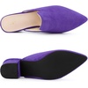 image:imageAllegra K Women Faux Suede Slip on Pointed Toe Chunky Heels Slide MulesPurple