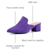 image:imageAllegra K Women Faux Suede Slip on Pointed Toe Chunky Heels Slide MulesPurple
