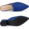 image:imageAllegra K Women Faux Suede Slip on Pointed Toe Chunky Heels Slide MulesRoyal Blue