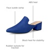 image:imageAllegra K Women Faux Suede Slip on Pointed Toe Chunky Heels Slide MulesRoyal Blue