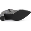 image:imageAllegra K Women Plaid Pointed Toe Chunky Heels Ankle Boots Buckle DecorBlack White