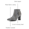 image:imageAllegra K Women Plaid Pointed Toe Chunky Heels Ankle Boots Buckle DecorBlack White