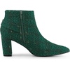 image:imageAllegra K Women Plaid Pointed Toe Chunky Heels Ankle Boots Buckle DecorGreen