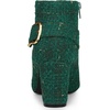 image:imageAllegra K Women Plaid Pointed Toe Chunky Heels Ankle Boots Buckle DecorGreen