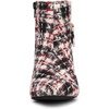 image:imageAllegra K Women Plaid Pointed Toe Chunky Heels Ankle Boots Buckle DecorRed Black