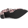 image:imageAllegra K Women Plaid Pointed Toe Chunky Heels Ankle Boots Buckle DecorRed Black