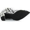 image:imageAllegra K Women Plaid Pointed Toe Chunky Heels Ankle Boots Buckle DecorWhite Black