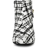 image:imageAllegra K Women Plaid Pointed Toe Chunky Heels Ankle Boots Buckle DecorWhite Black