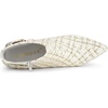 image:imageAllegra K Women Plaid Pointed Toe Chunky Heels Ankle Boots Buckle DecorWhite Gold