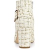 image:imageAllegra K Women Plaid Pointed Toe Chunky Heels Ankle Boots Buckle DecorWhite Gold